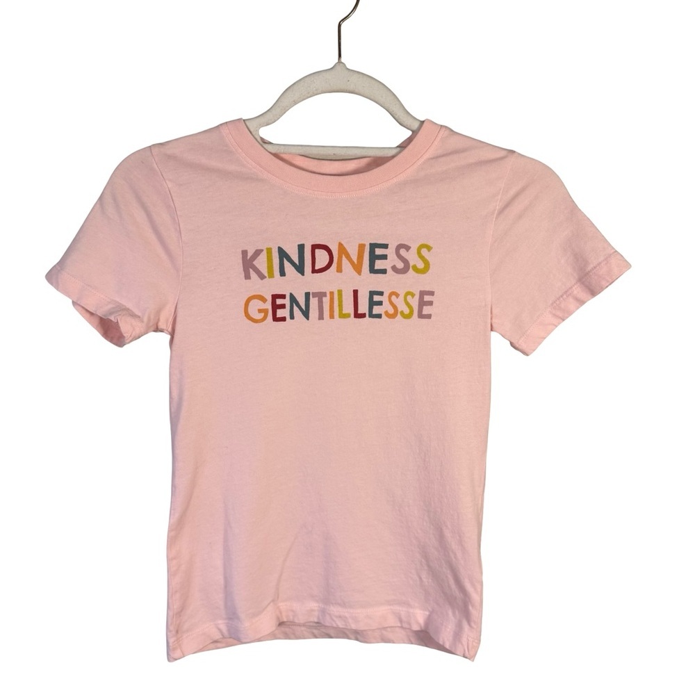 Toys “R” Us Pink Kids T-Shirt with Kindness Graphic Print Size M Casual Positive